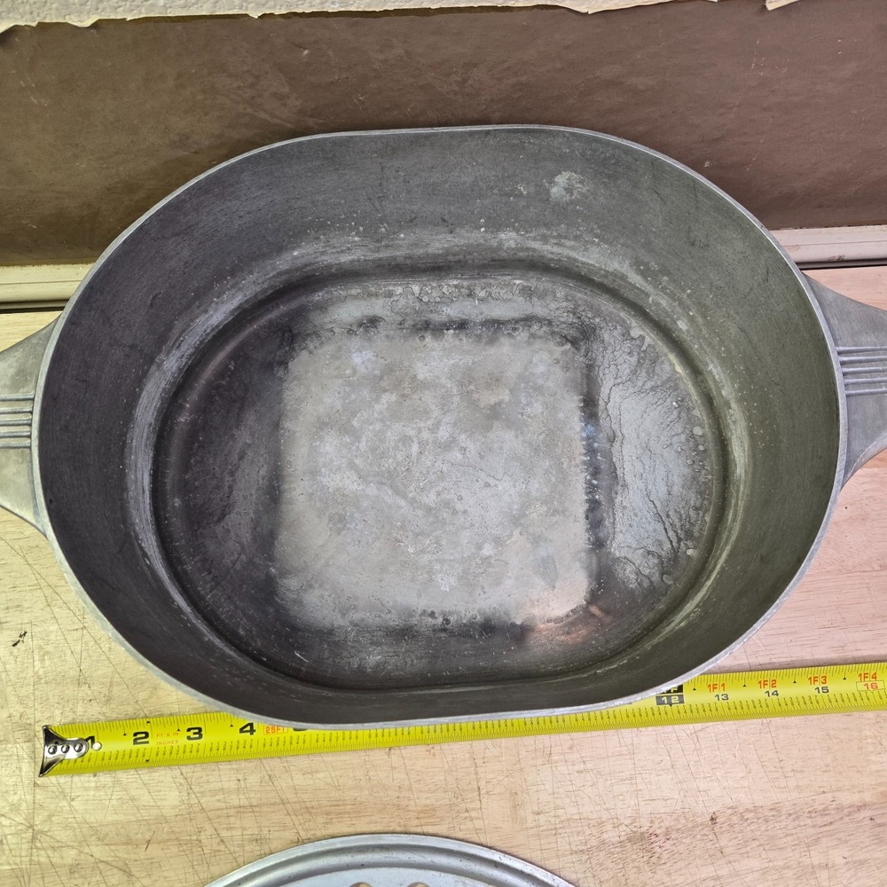 Vtg Wagner Ware "0" Sidney Magnalite 4265-P 8qt Roaster Dutch Oven Lid & Trivet - Picture 6 of 8